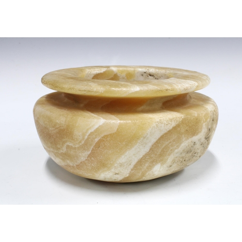 307 - Ancient Bactrian alabaster vessel, circa 2000BC, 20cm diameter