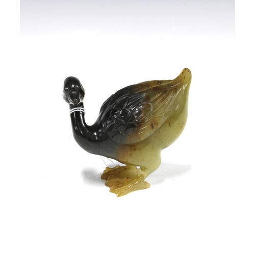 322 - Carved jadeite duck, 9cm long