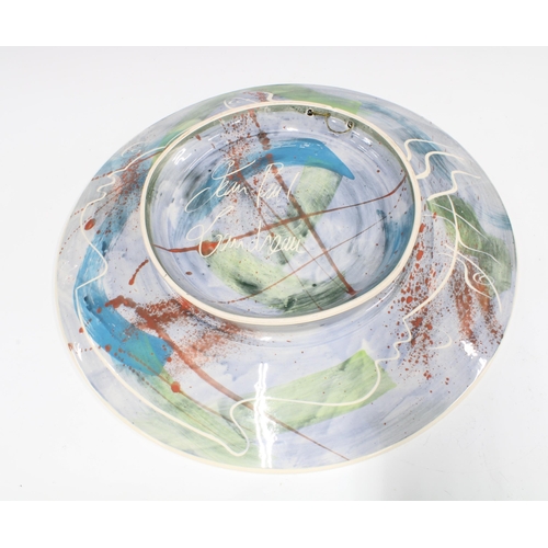 324 - Jean-Paul Landreau pottery charger / wall hanging plate, 45cm diameter