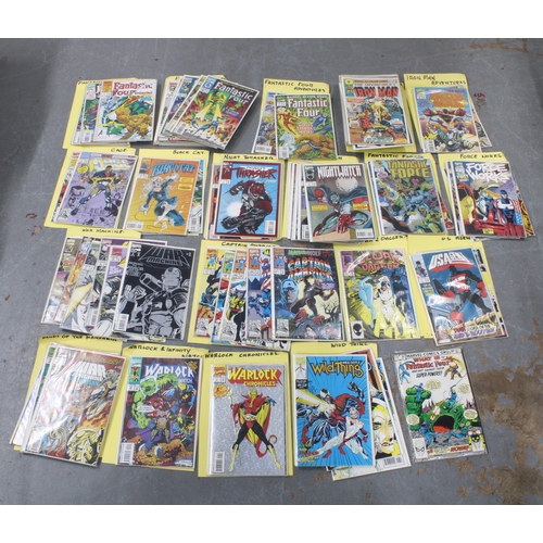 330 - Box containing a collection of vintage Marvel comics, including Fantastic Four, Iron Man, etc