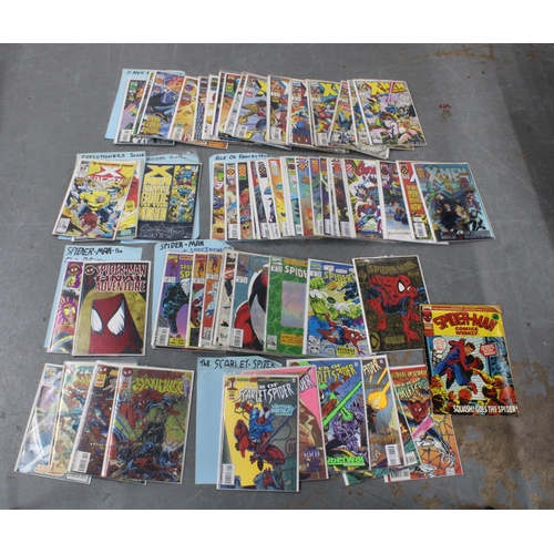 331 - Box containing a collection of vintage Spiderman and X-Men Marvel comics