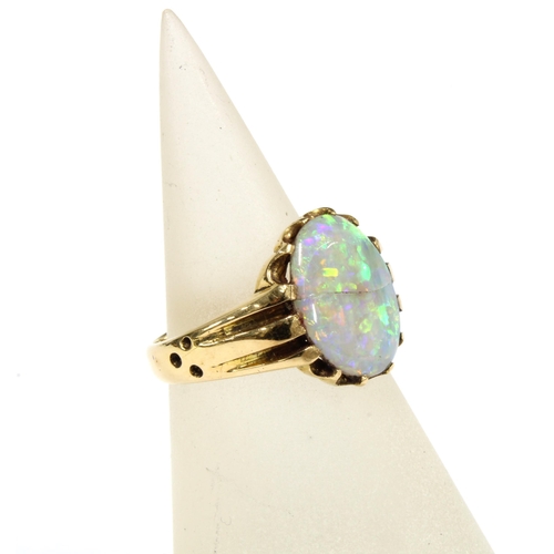 39 - Victorian 18ct gold opal ring, Birmingham 1896, (crack to the opal), size J