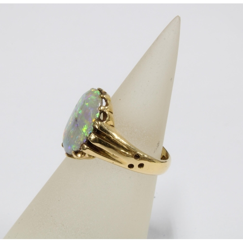 39 - Victorian 18ct gold opal ring, Birmingham 1896, (crack to the opal), size J