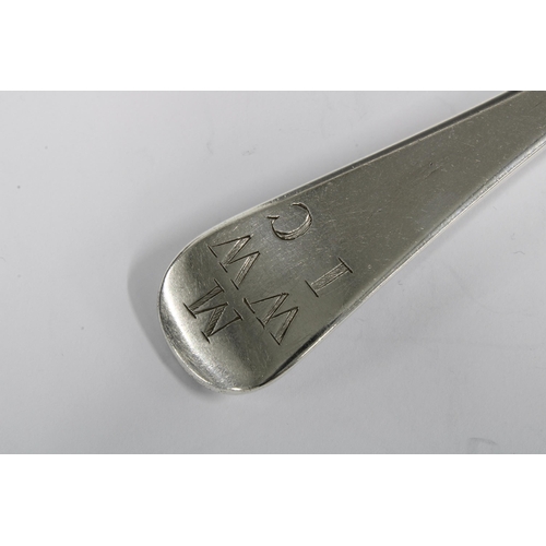 65 - 18th century Scottish silver table spoon, Hanoverian pattern with rat tail bowl, Colin McKenzie, Edi... 