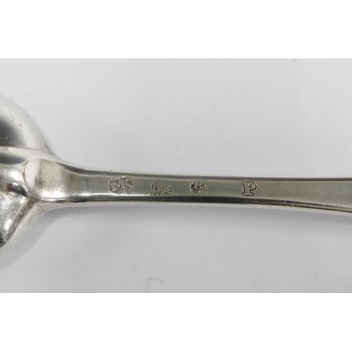 65 - 18th century Scottish silver table spoon, Hanoverian pattern with rat tail bowl, Colin McKenzie, Edi... 