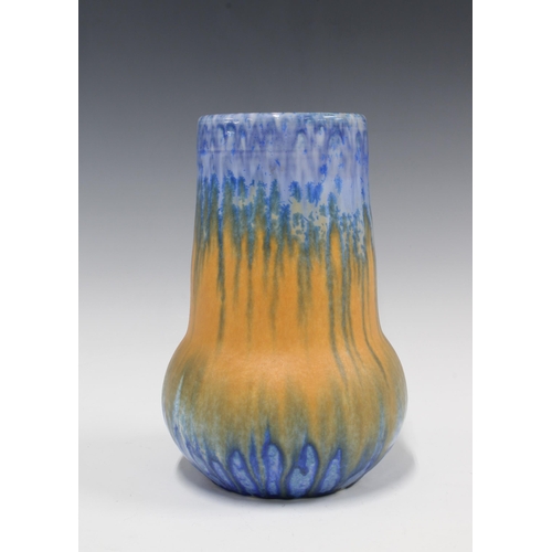 88 - Ruskin art pottery crystalline glaze vase, impressed  RUSKIN ENGLAND 1930, 23cm.