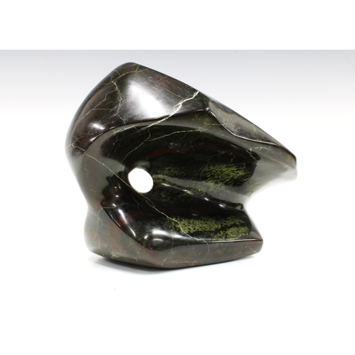 145 - MICHAEL CAIRNCROSS (SCOTTISH CONTEMPORARY) 'SCARAB' hand carved polished Portsoy marble sculpture , ... 