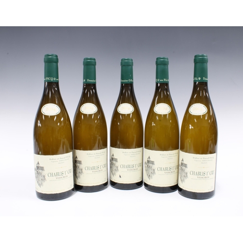 149 - Five bottles of Chablis 1er Cru Vosgros 2004, Didier et Pascal PICQ, 750ml (5)