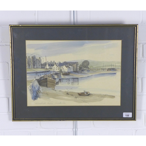 158 - DOROTHY BRUCE PAI (AMERICAN/SCOTTISH) KIRKCUDBRIGHT HARBOUR, watercolour, framed under glass, 40 x 2... 