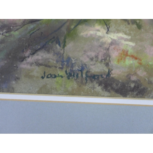 161 - JOAN WILFORD, OBER WATER AT POTTLES BRIDGE, pastel on paper, signed, framed under glass with title l... 