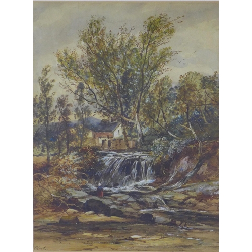 163 - MARTEN, watercolour of a stream in a wood, signed framed under glass, 35 x 47cm