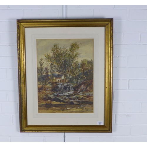 163 - MARTEN, watercolour of a stream in a wood, signed framed under glass, 35 x 47cm