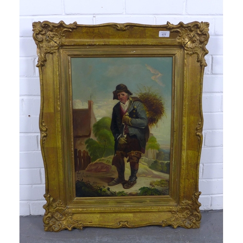 177 - Gilt framed oiliograph, 38 x 56cm