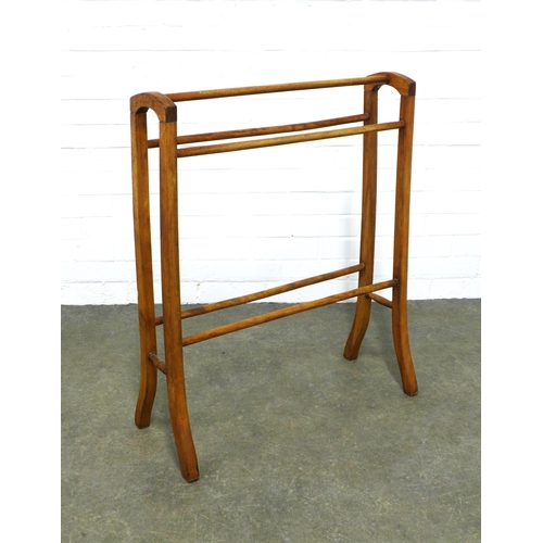 203 - Pine five bar towel rail, 68 x 82cm.