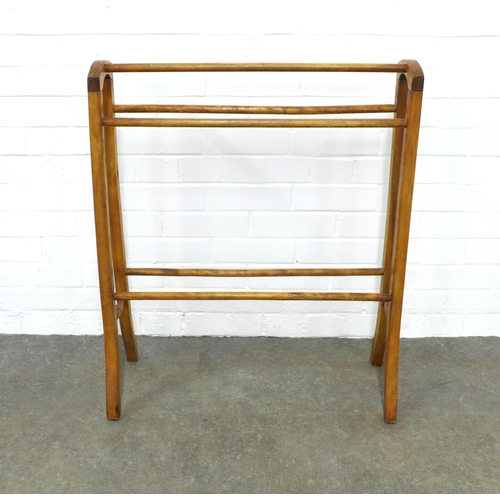 203 - Pine five bar towel rail, 68 x 82cm.