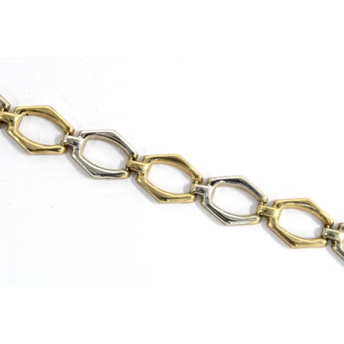 21 - 9ct gold curb link Identity bracelet and a 9ct white and yellow gold bracelet (2)