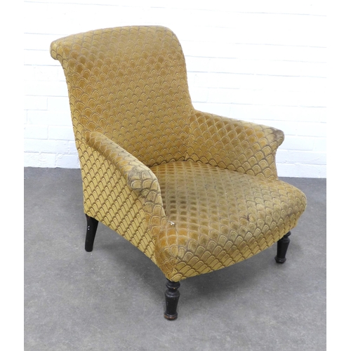 219 - An Edwardian upholstered armchair, 78 x 82 x 60cm.