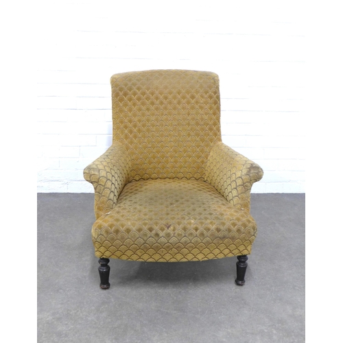 219 - An Edwardian upholstered armchair, 78 x 82 x 60cm.