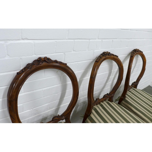 223 - Three mahogany balloon back chairs, 46 x 92 x 43cm. (3)