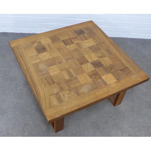 227 - Cado of Denmark, coffee table with parquetry top, 80 x 40cm.