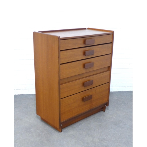 228 - White & Newton teak chest of drawers, 81 x 103 x 42cm.