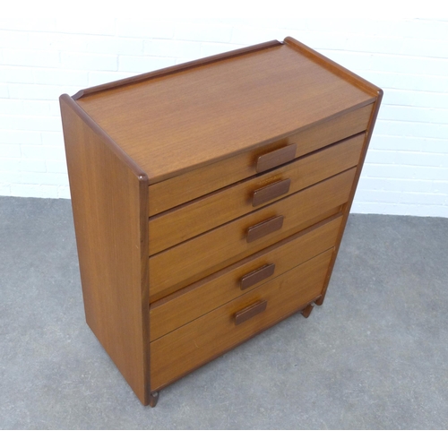 228 - White & Newton teak chest of drawers, 81 x 103 x 42cm.