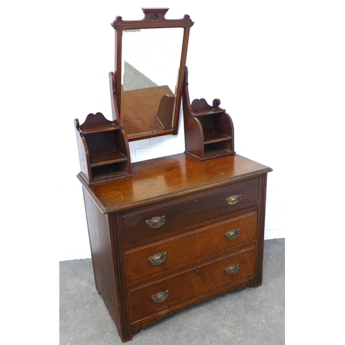 232 - Late 19th / early 20th century mahogany dressing table / chest , 92 x 158 x 51cm.