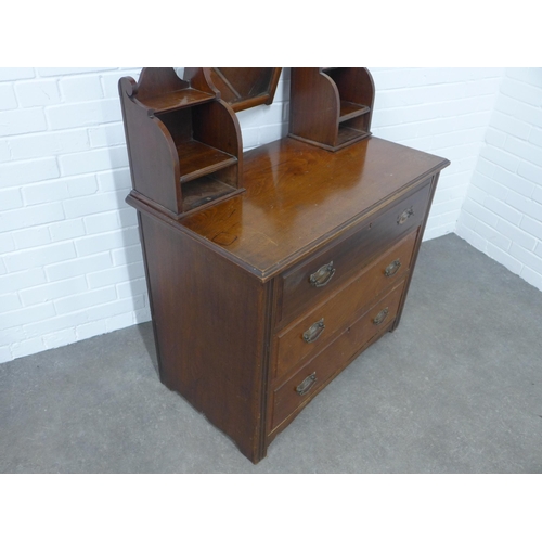 232 - Late 19th / early 20th century mahogany dressing table / chest , 92 x 158 x 51cm.