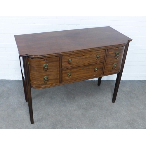 233 - 19th century mahogany bow front sideboard of neat proportions, with a pair of drawers flanked by a c... 