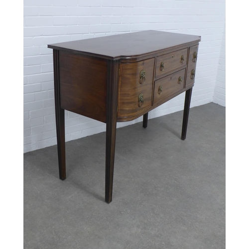 233 - 19th century mahogany bow front sideboard of neat proportions, with a pair of drawers flanked by a c... 