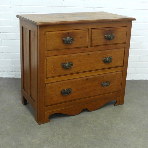 238 - Art & Crafts mahogany  chest of drawers, 92 x 83 x 48cm. (top marked)