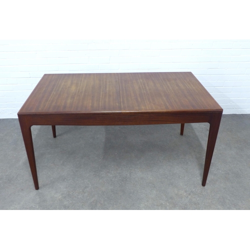 244 - John Herbert for Youngers mid century afromosia  dining table and four chairs, (open 200 x 74 x 79cm... 
