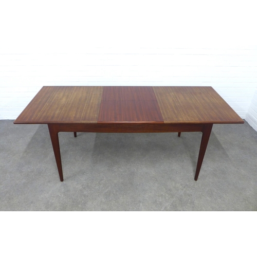 244 - John Herbert for Youngers mid century afromosia  dining table and four chairs, (open 200 x 74 x 79cm... 