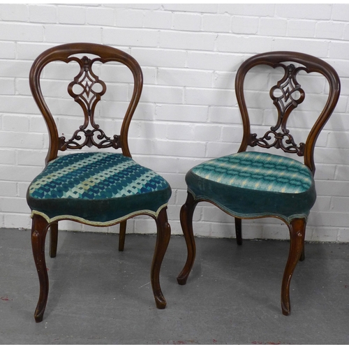 259 - Two Victorian side chairs with bargello needlework seats, 48 x 87 x 43cm. (2)