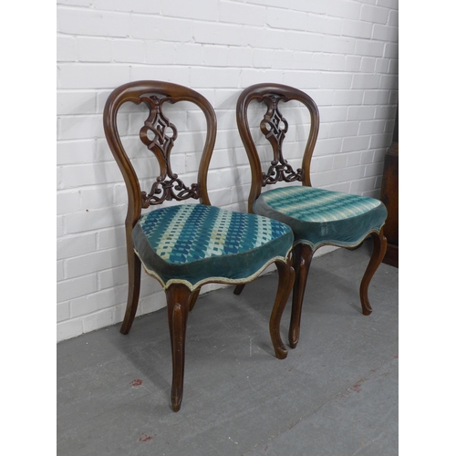 259 - Two Victorian side chairs with bargello needlework seats, 48 x 87 x 43cm. (2)