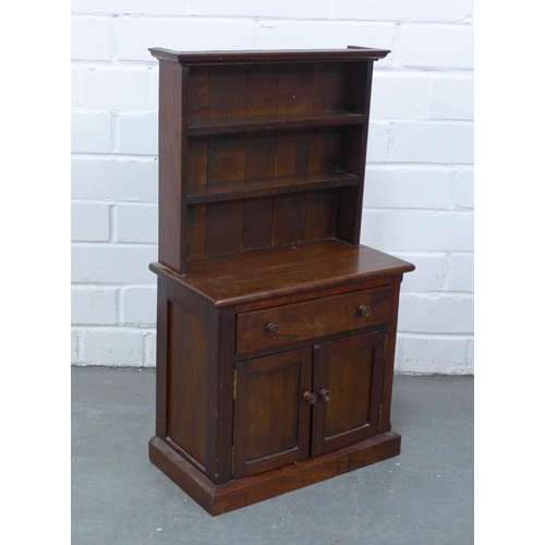 263 - Miniature stained wood kitchen dresser, 33 x 58 x 28cm.