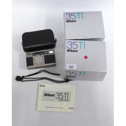 292 - Nikon 35 Ti 35mm Camera, serial no 5040758, with manual and makers box