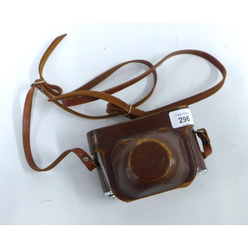 296 - Kodak Retinette camera with brown leather carry case