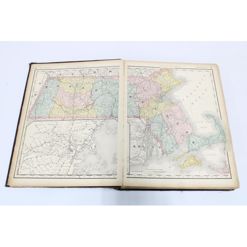 306 - Rand, McNally & Co's 'Library Atlas of the World', c. 1894, with engravings and coloured maps, 37 x ... 