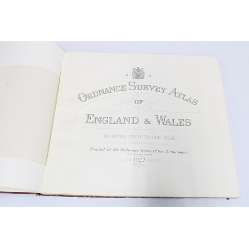 331 - 'Ordnance Survey Atlas of England & Wales' 1922, complete but split, 35 x 40cm