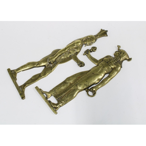 339 - Two Egyptian style brass figures, taller 36cm (2)