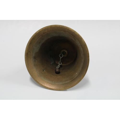 341 - A large bronze hand bell 27cm