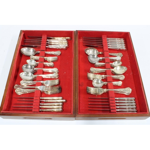 351 - Two trays containing a set of EPNS King's Pattern cutlery (a lot)