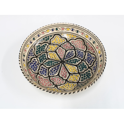 360 - North African Charger with geometric motif 31cm