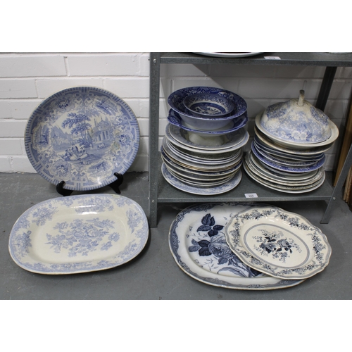 380 - Quantity of Staffordshire transfer printed blue and white pottery (a lot)