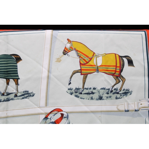 391 - HERMES 'COUVERTURES ET TENUES DE JOUR' SILK SCARF, designed by Jacques Eudel.