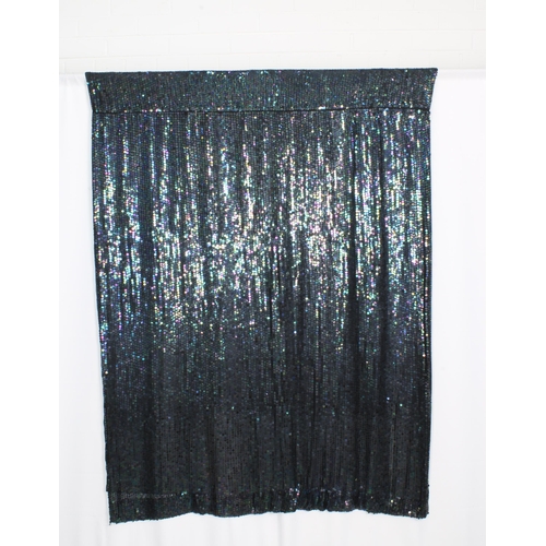 398 - A large black chiffon and navy sequin shawl approx. 220 x 180cm