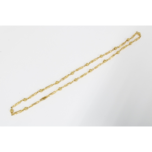 54 - 9ct gold fancy link necklace, import hallmarks for Sheffield 1995