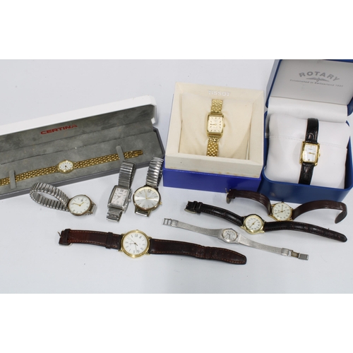 71A - A collection of ladies wristwatches to include Rotary, Tissot  and Certina, with boxes together with... 