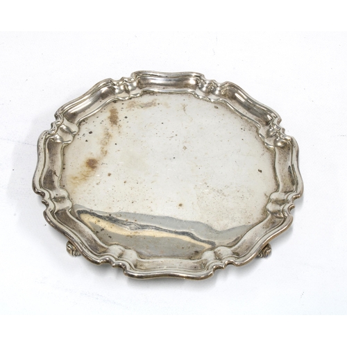 78 - George V silver card tray, Sheffield 1927, 16cm